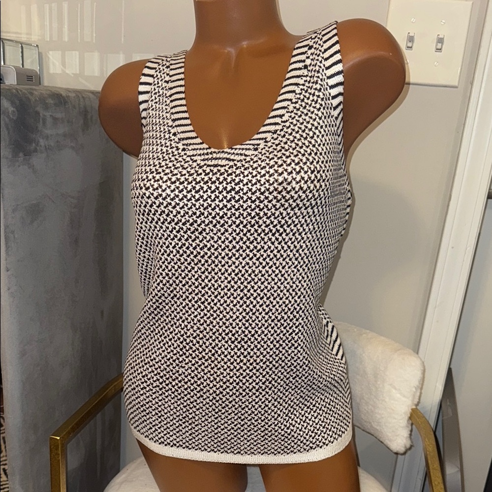 Nic & Zoe black white tank top